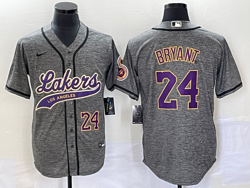 Nike 2023 Men Los Angeles Lakers #24 Bryant Grey NBA Jersey style 4